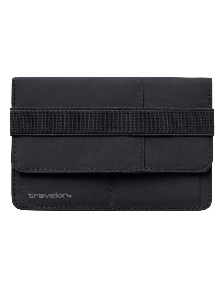 RFID Blocking Flap Passport Holder in Black image 1