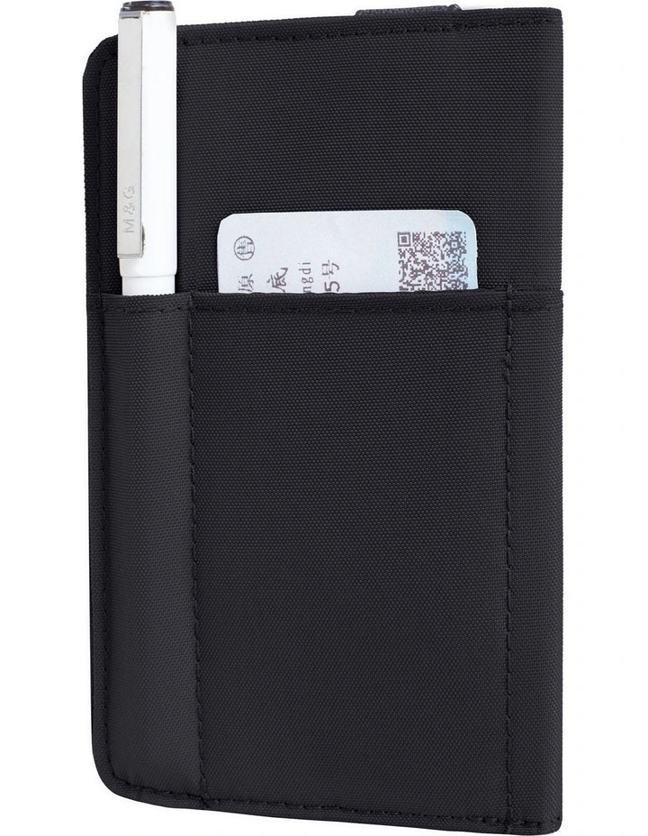 RFID Blocking Flap Passport Holder in Black image 3