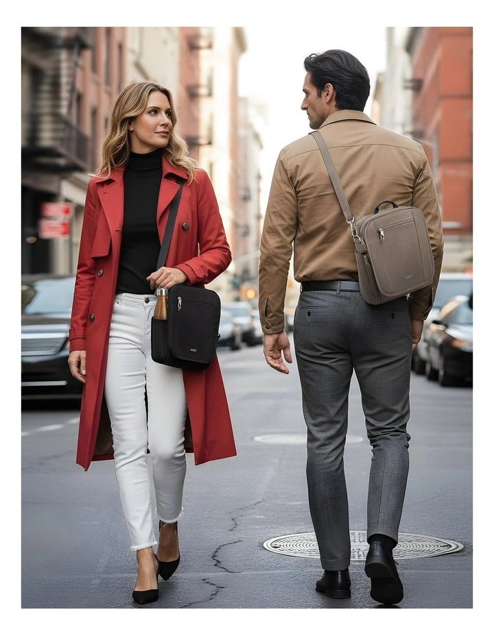 Classic Anti-Theft Tablet Medium Tour Bag in Hazelnut image 6