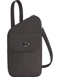Runways Anti-Theft Slim Asymmetric Crossbody Bag in Smoke