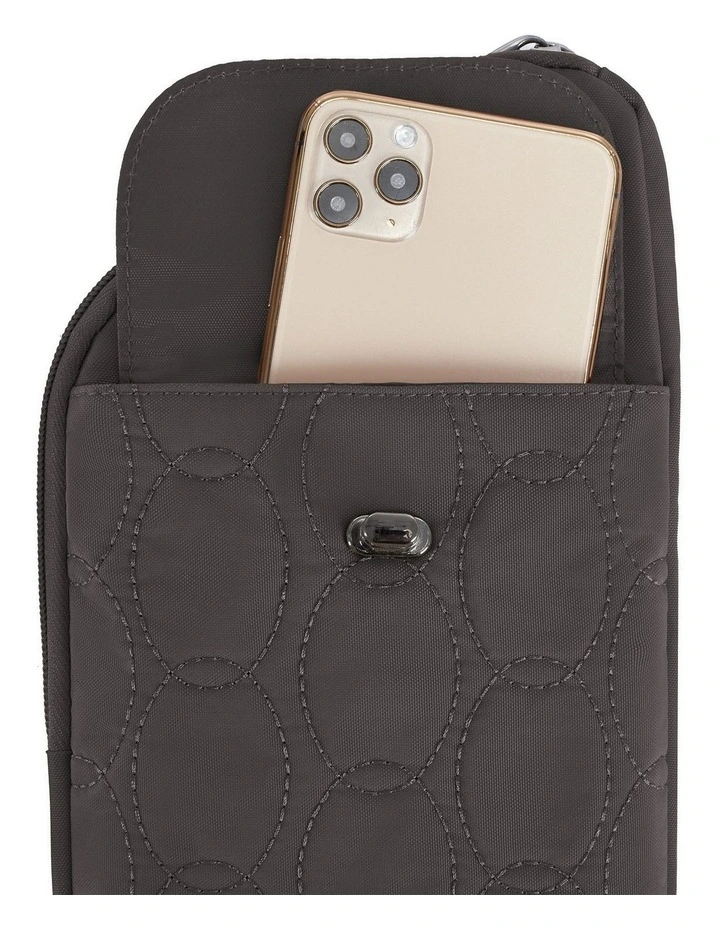 Runways Anti-Theft Slim Asymmetric Crossbody Bag in Smoke image 5