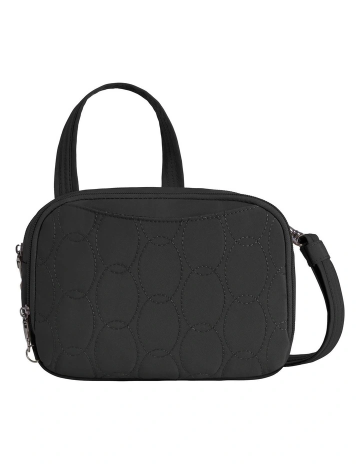 Runways Anti-Theft Tablet Double Compartment Crossbody Bag in Black image 1