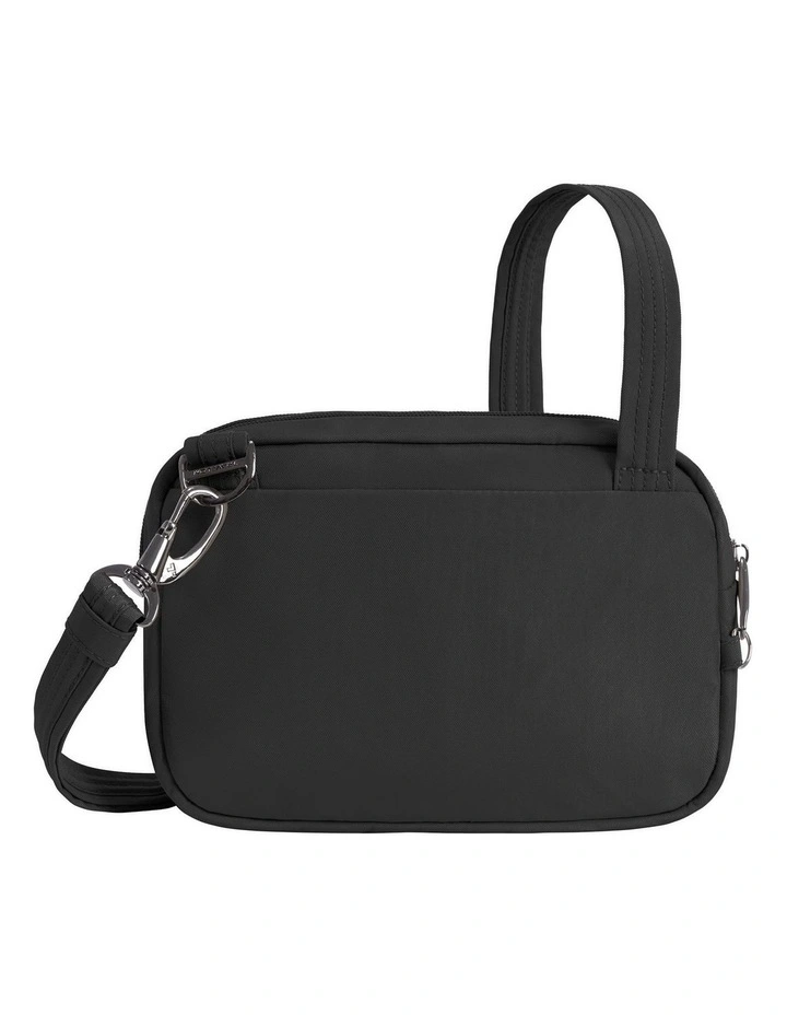 Runways Anti-Theft Tablet Double Compartment Crossbody Bag in Black image 2