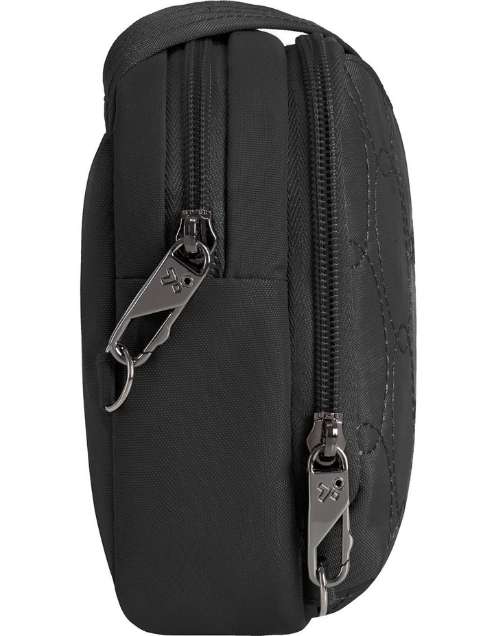 Runways Anti-Theft Tablet Double Compartment Crossbody Bag in Black image 3