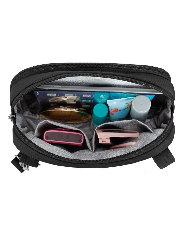 Runways Anti-Theft Tablet Double Compartment Crossbody Bag in Black image 4