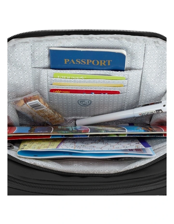 Runways Anti-Theft Tablet Double Compartment Crossbody Bag in Black image 5