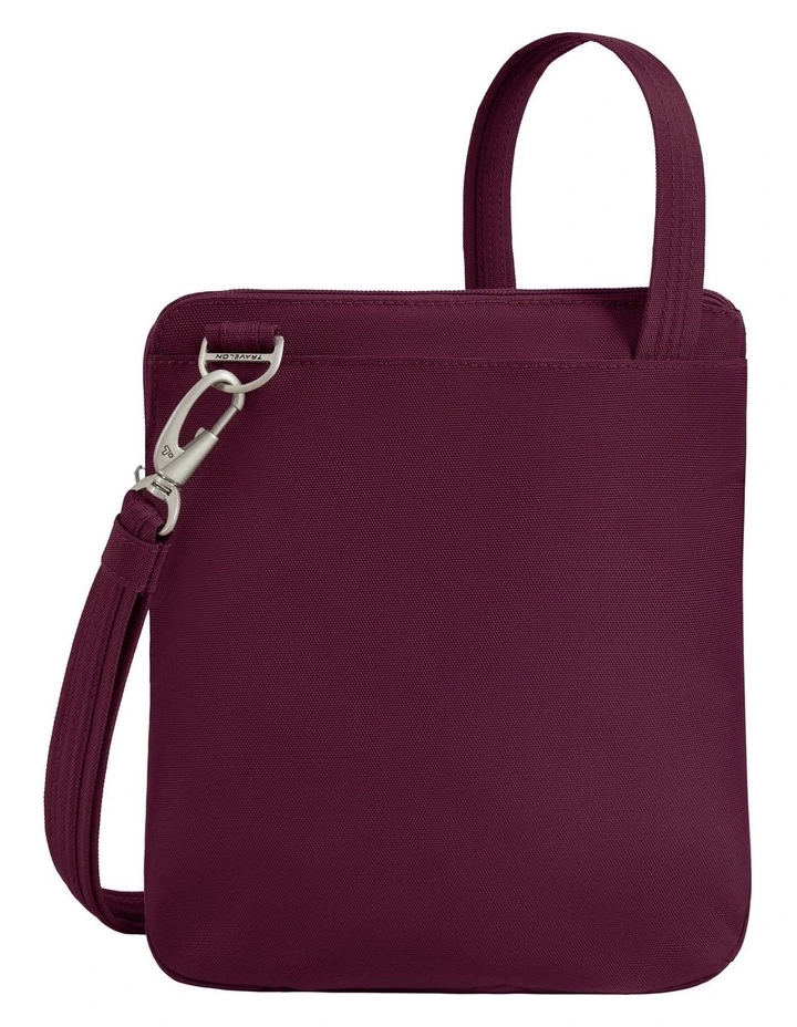 Classic Anti-Theft Slim Double Zip Crossbody Bag in Burgundy image 2