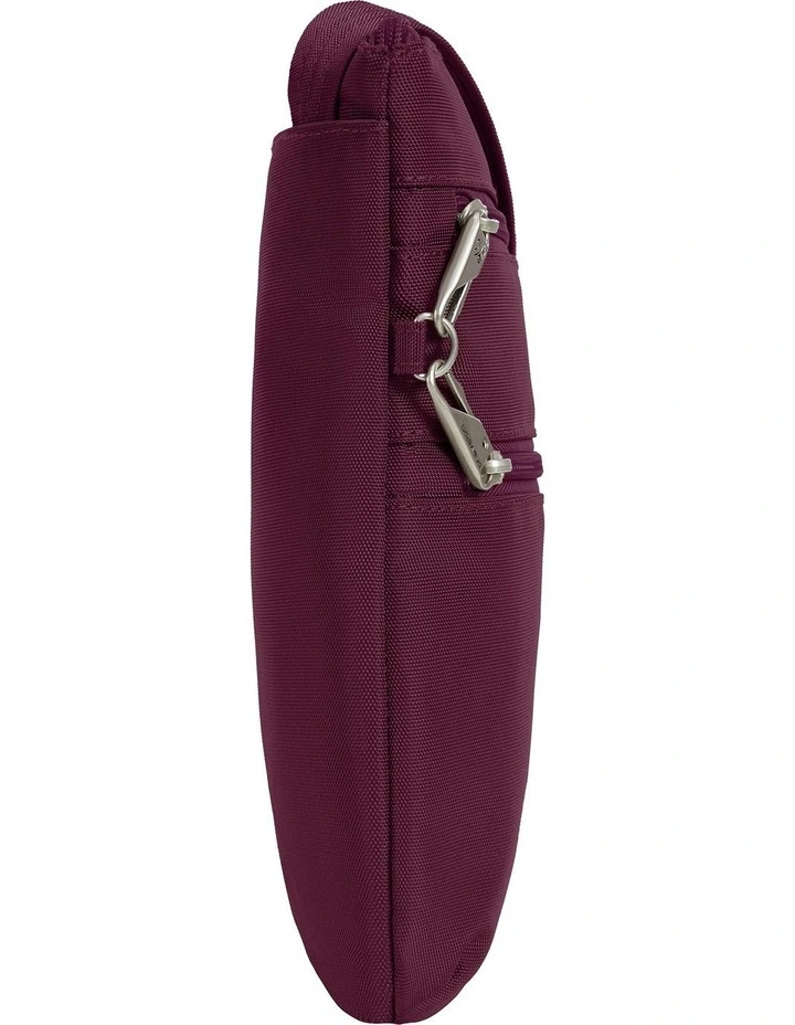Classic Anti-Theft Slim Double Zip Crossbody Bag in Burgundy image 3
