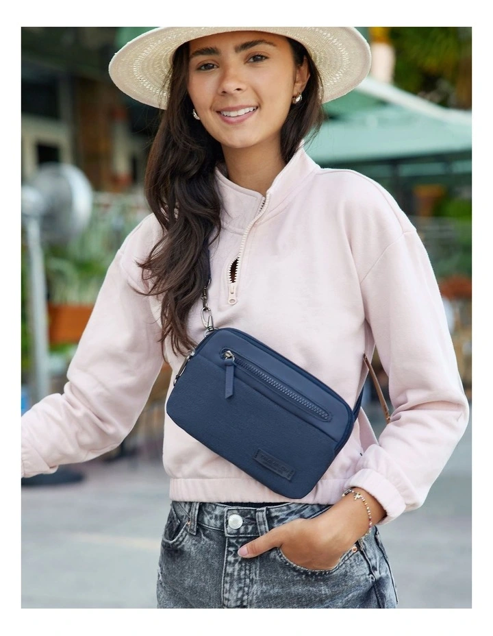 Metro Anti-Theft Convertible Small Crossbody Bag in Navy Heather image 5