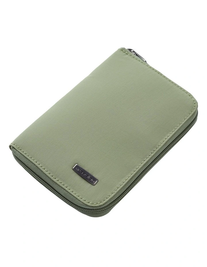 RFID Blocking Passport Zip Wallet in Moss image 4