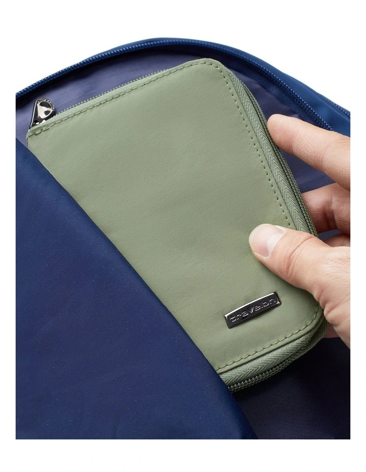 RFID Blocking Passport Zip Wallet in Moss image 5