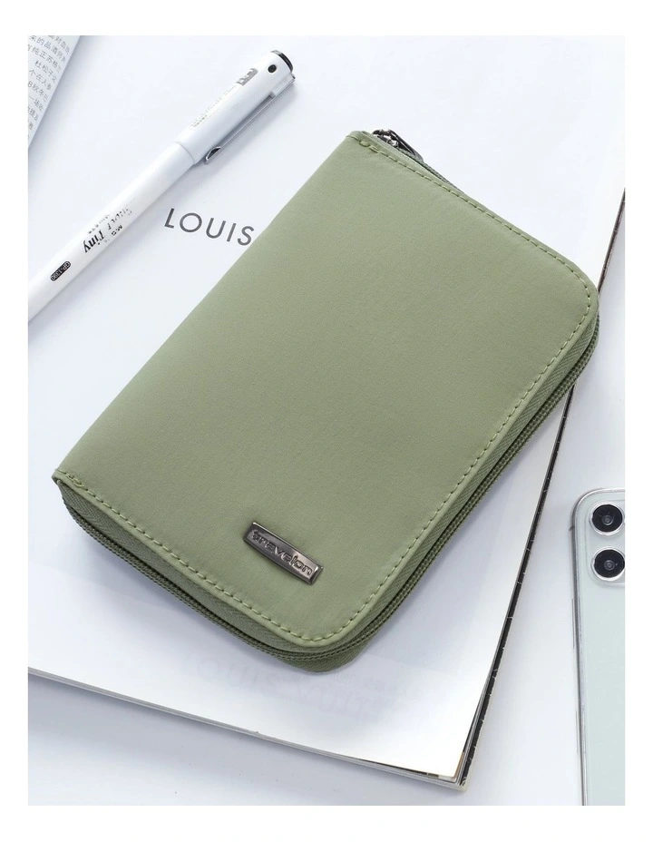 RFID Blocking Passport Zip Wallet in Moss image 6