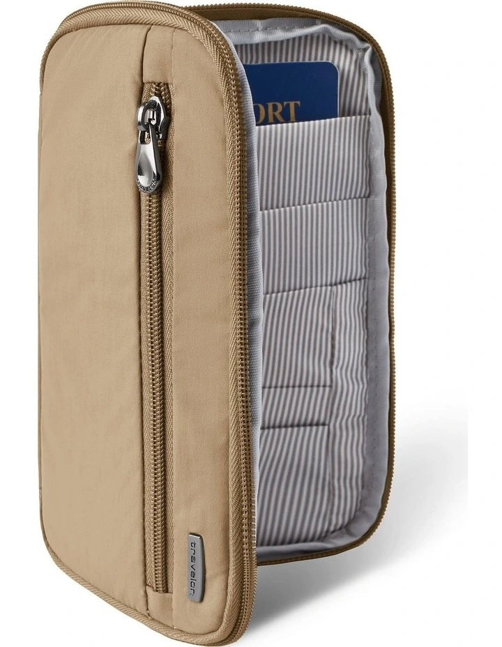 RFID Blocking Family Passport Wallet in Latte image 3