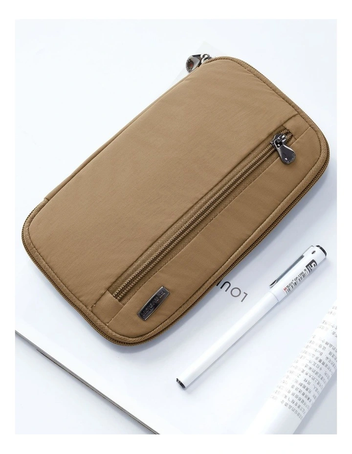 RFID Blocking Family Passport Wallet in Latte image 6