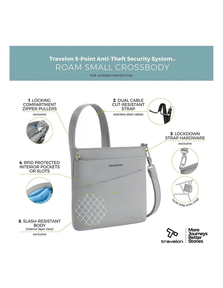 Roam Anti-Theft Small Crossbody Bag in Glacier image 7