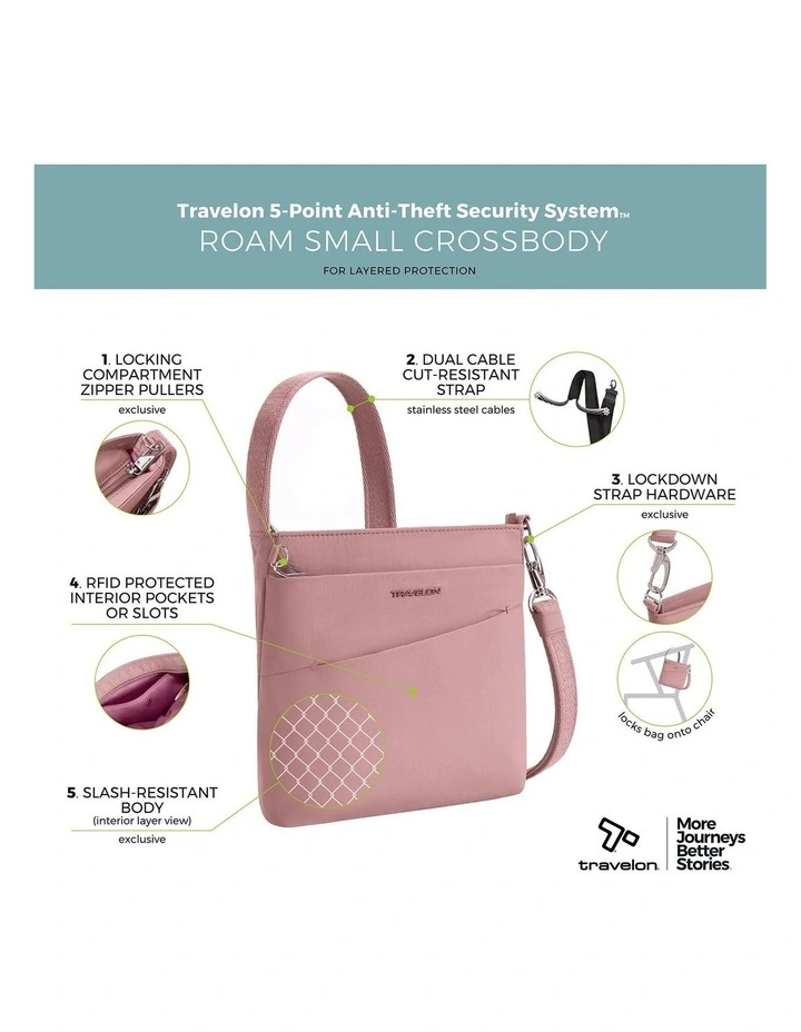 Roam Anti-Theft Small Crossbody Bag in Desert Pink image 7