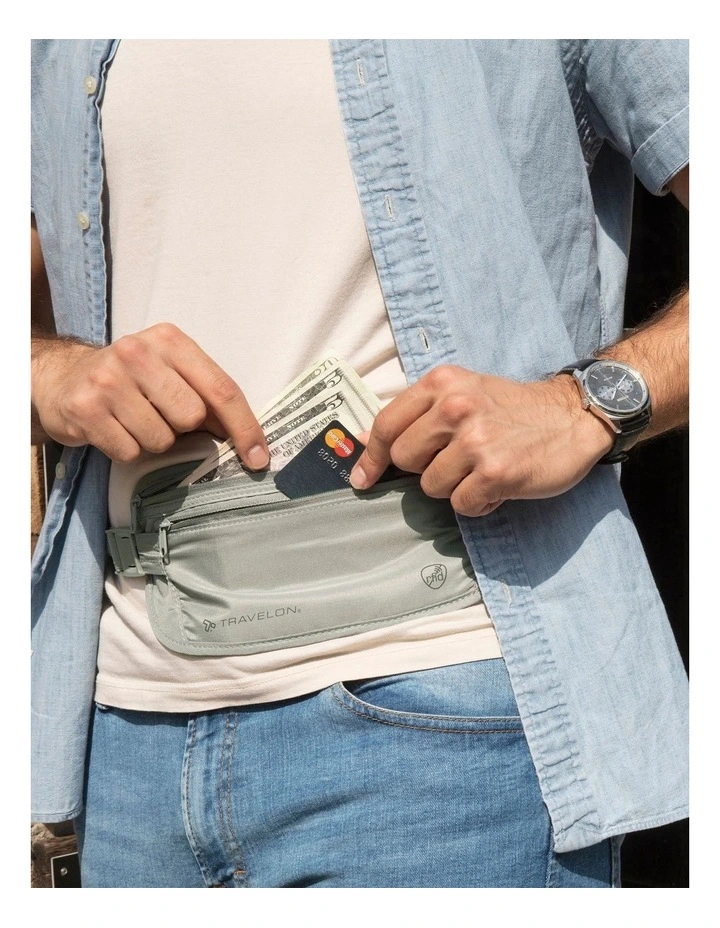 RFID Blocking Undergarment Waist Pouch in Gray image 2