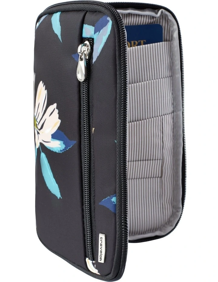 RFID Blocking Family Passport Wallet in Midnight Floral image 3