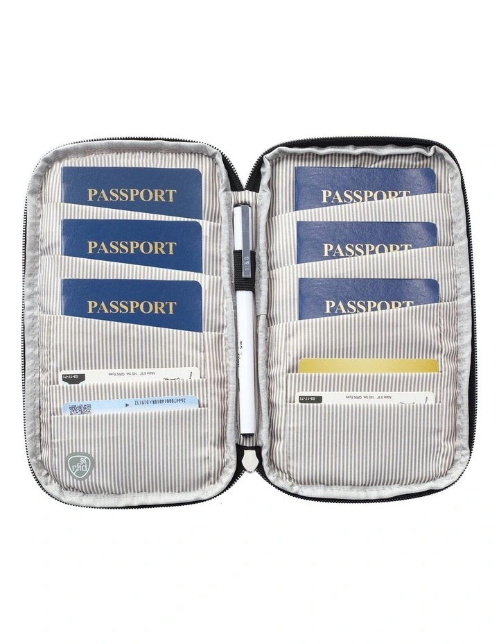 RFID Blocking Family Passport Wallet in Midnight Floral image 4