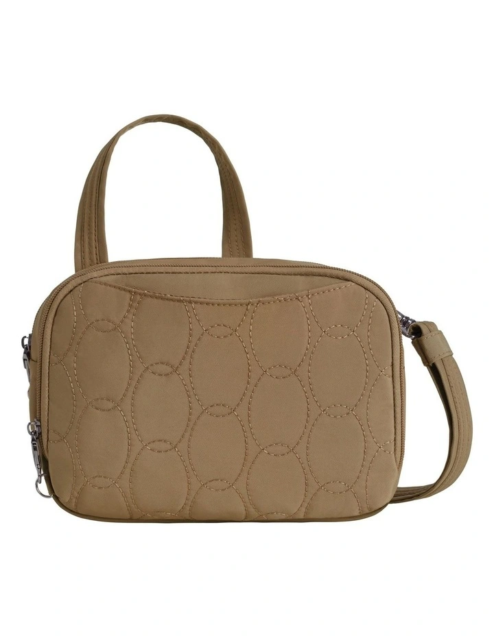Runways Anti-Theft Tablet Double Compartment Crossbody Bag in Latte image 1