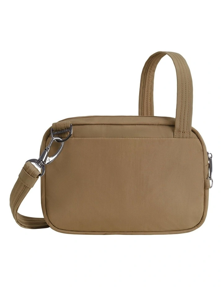 Runways Anti-Theft Tablet Double Compartment Crossbody Bag in Latte image 2