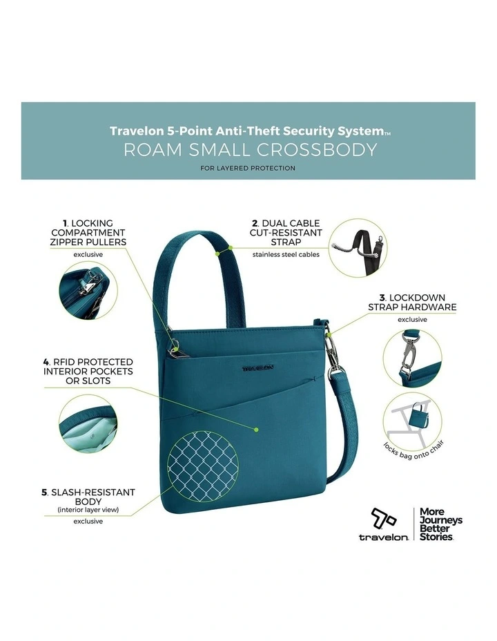 Roam Anti-Theft Small Crossbody Bag in Capri Blue image 7