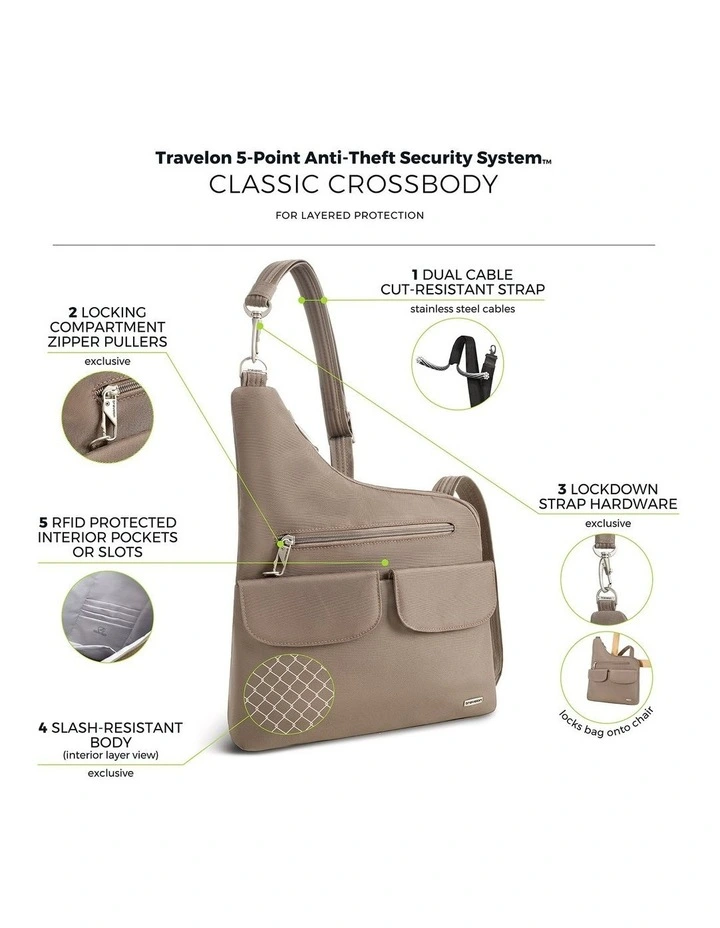 Classic Anti-Theft Crossbody Bag in Hazelnut image 7