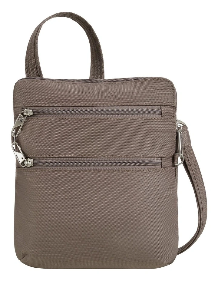 Classic Anti-Theft Slim Double Zip Crossbody Bag in Hazelnut image 1