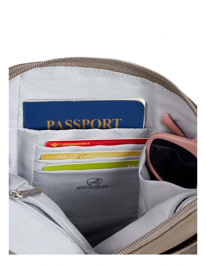 Classic Anti-Theft Slim Double Zip Crossbody Bag in Hazelnut image 5