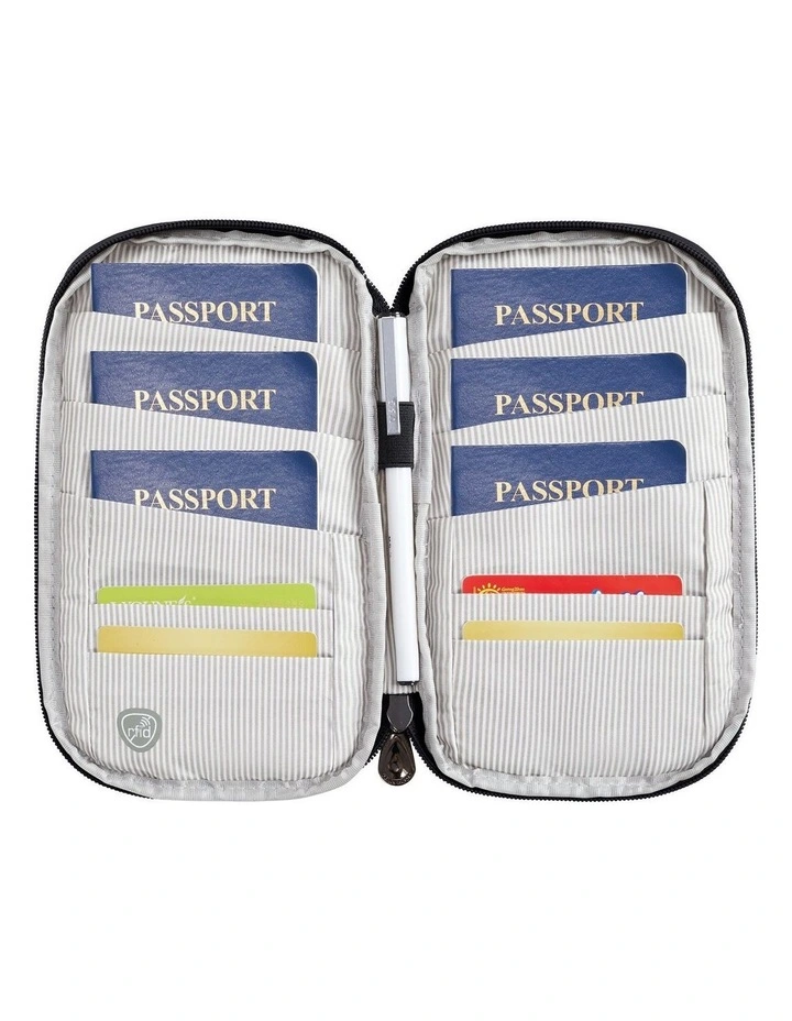 RFID Blocking Family Passport Wallet in Black image 4