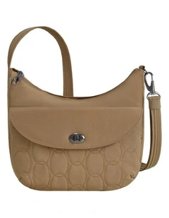 Runways Anti-Theft Medium Crossbody Bag in Latte