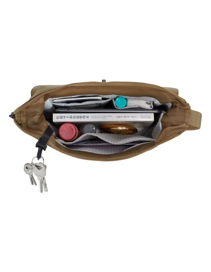 Runways Anti-Theft Medium Crossbody Bag in Latte image 4