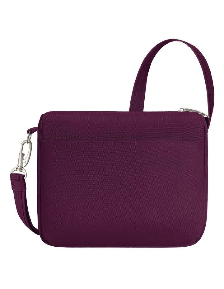 Classic Anti-Theft Small East/West Crossbody Bag in Burgundy image 2