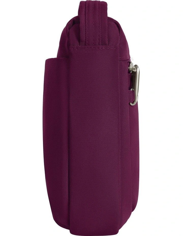 Classic Anti-Theft Small East/West Crossbody Bag in Burgundy image 3