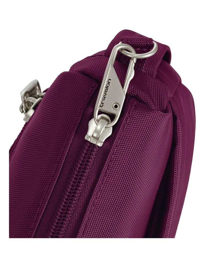 Classic Anti-Theft Small East/West Crossbody Bag in Burgundy image 5
