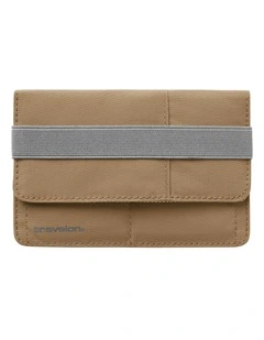 RFID Blocking Flap Passport Holder in Latte