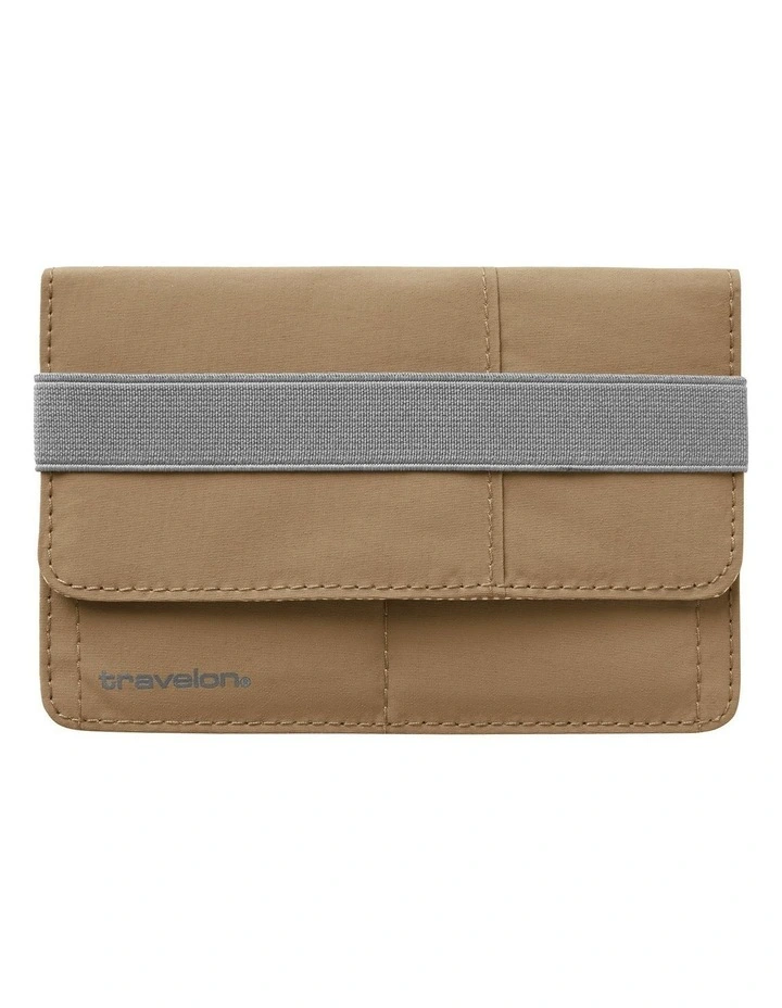 RFID Blocking Flap Passport Holder in Latte image 1
