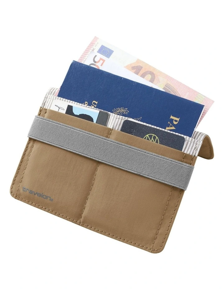 RFID Blocking Flap Passport Holder in Latte image 5