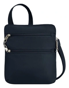 Classic Anti-Theft Slim Double Zip Crossbody Bag in Midnight