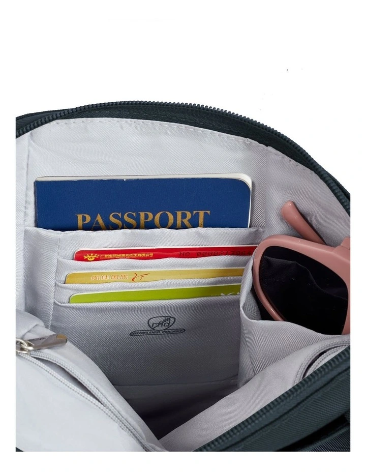 Classic Anti-Theft Slim Double Zip Crossbody Bag in Midnight image 5
