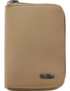RFID Blocking Passport Zip Wallet in Latte