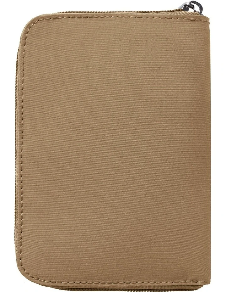 RFID Blocking Passport Zip Wallet in Latte image 2