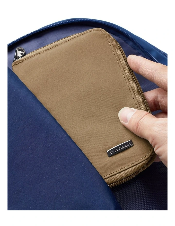 RFID Blocking Passport Zip Wallet in Latte image 5