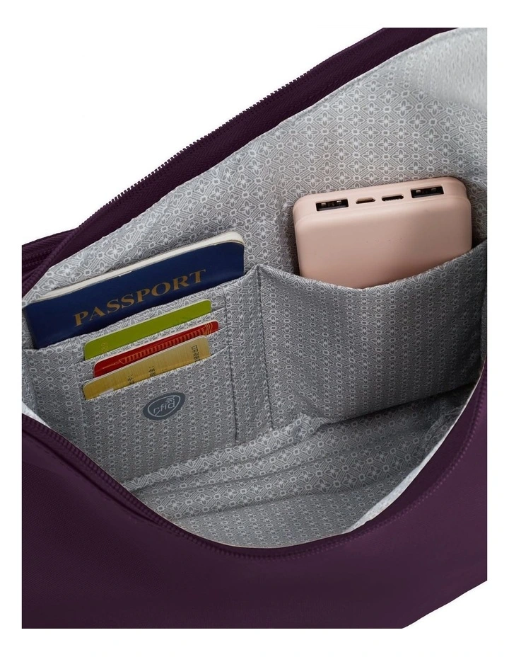 Runways Anti-Theft Asymmetric Hobo Bag in Plum image 5