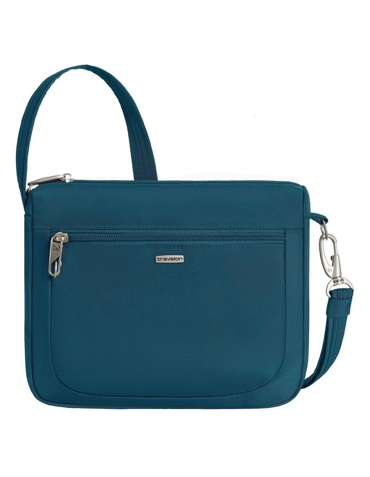 Classic Anti-Theft Small East/West Crossbody Bag in Teal image 1
