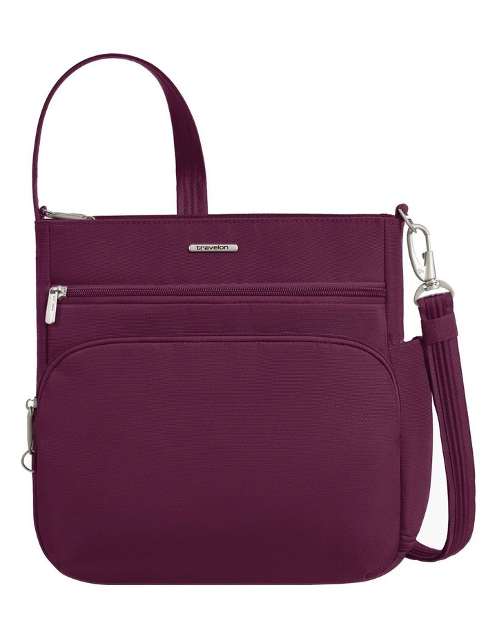 Classic Anti-Theft North/South Crossbody Bag in Burgundy image 1