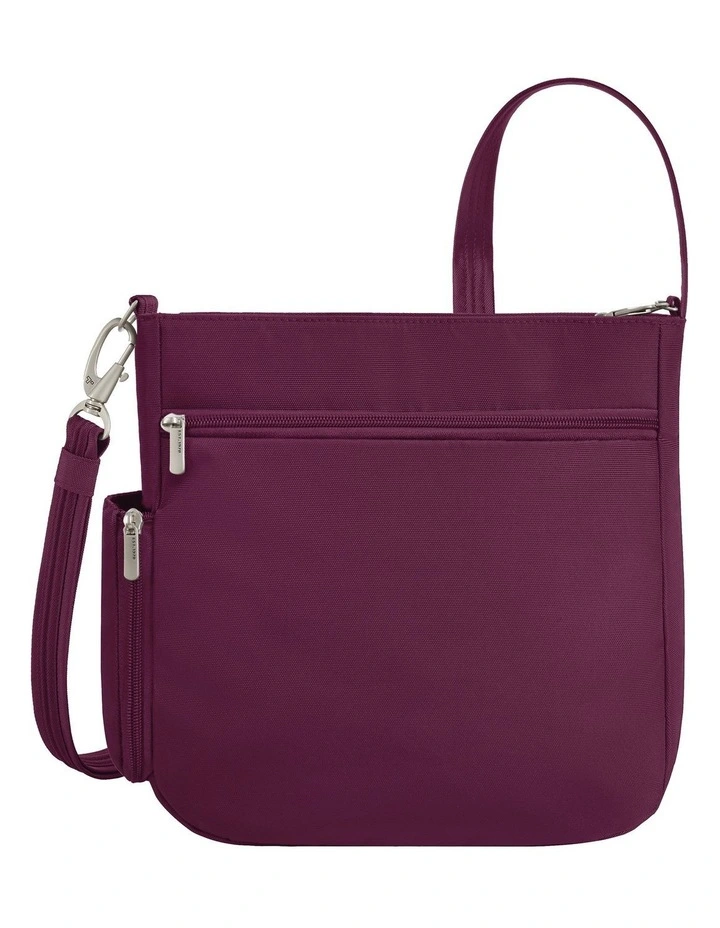 Classic Anti-Theft North/South Crossbody Bag in Burgundy image 2