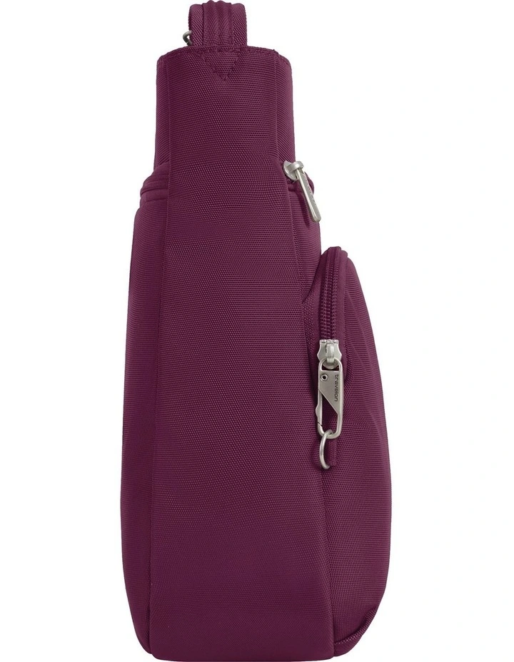 Classic Anti-Theft North/South Crossbody Bag in Burgundy image 3