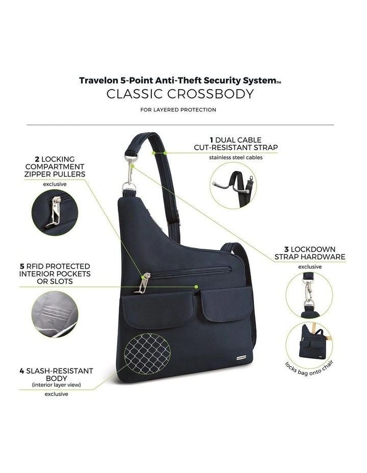 Classic Anti-Theft Crossbody Bag in Midnight image 7