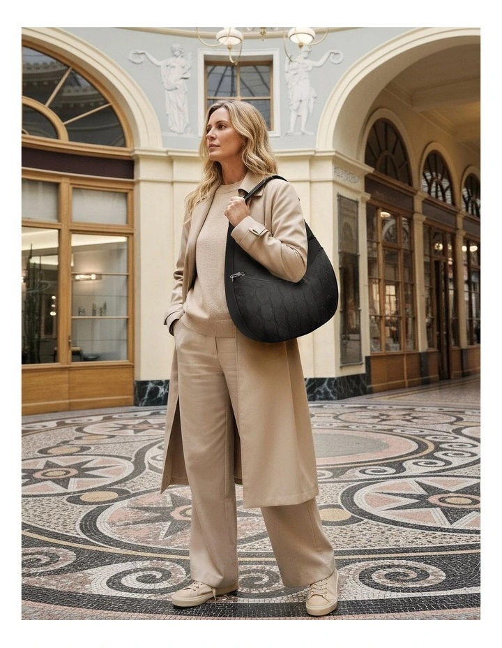 Runways Anti-Theft Asymmetric Hobo Bag in Black image 6
